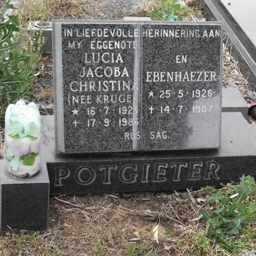 POTGIETER Lucia Jacoba Christina KRUGER 1925-1986 &amp; Ebenhaezer 1926-1987
