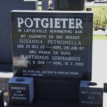 POTGIETER Marthinus Gerhardus 1918-1999 &amp; Susanna Petronella 1922-1987