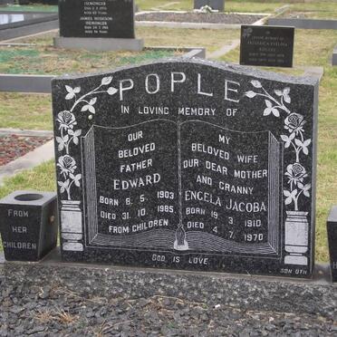 POPLE Edward 1903-1985 &amp; Engela Jacoba 1910-1970