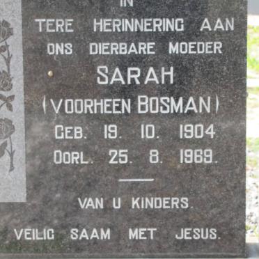 PREEZ Sarah, du formerly BOSMAN 1904-1969