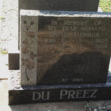PREEZ David Jacobus, du 1905-1964
