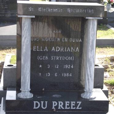 PREEZ Ella Adriana, du nee STRYDOM 1924-1984