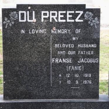 PREEZ Franse Jacobus, du 1919-1976