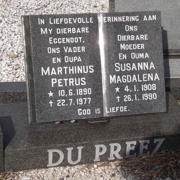 PREEZ Marthinus Petrus, du 1890-1977 &amp; Susanna Magdalena 1908-1990