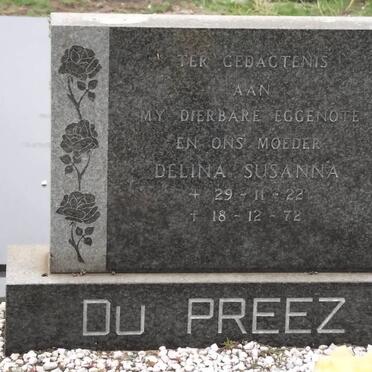PREEZ Delina Susanna, du 1922-1972