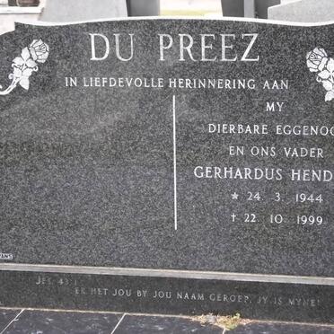 PREEZ Gerhardus Hendrik, du 1944-1999