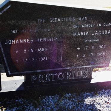 PRETORIUS Johannes Hendrik 1895-1981 &amp; Maria Jacoba MYBURGH 1903-1988