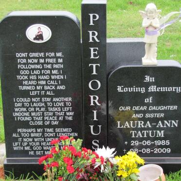 PRETORIUS Laura-Ann Tatum 1985-2009