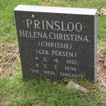 PRINSLOO Helena Christina nee PERSEN 1921-1996