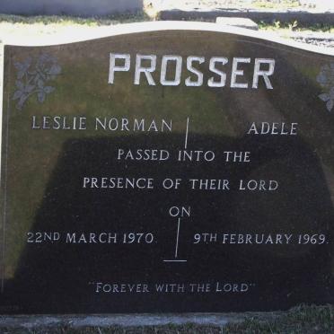 PROSSER Leslie Norman -1970 &amp; Adele -1969