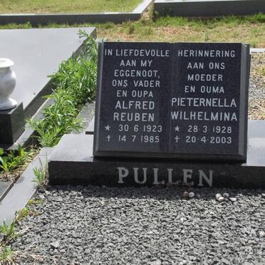 PULLEN Alfred Reuben 1923-1985 &amp; Pieternella Wilhelmina 1928-2003