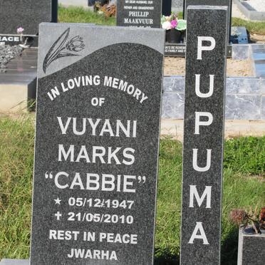 PUPUMA Vuyani Marks 1947-2010
