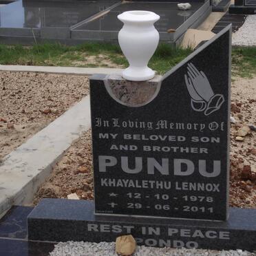 PUNDU Khayalethu Lennox 1978-2011