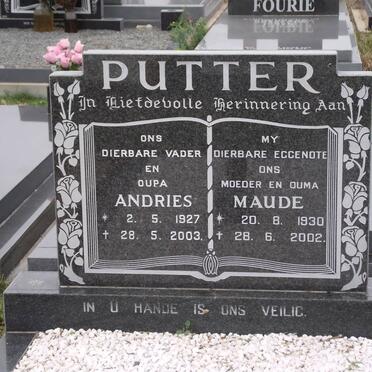 PUTTER Andries 1927-2003 &amp; Magduld Maria 1930-2002