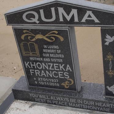 QUMA Khonzeka Frances 1937-2010