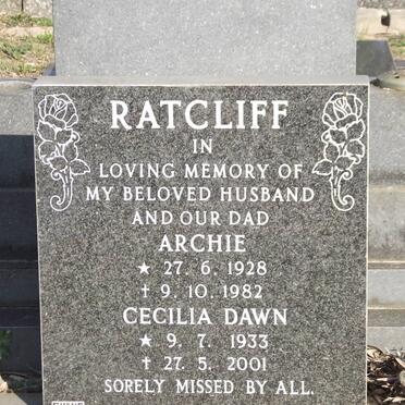 RATCLIFF T.A.B. 1929-1982 &amp; Cecilia Dawn 1933-2001