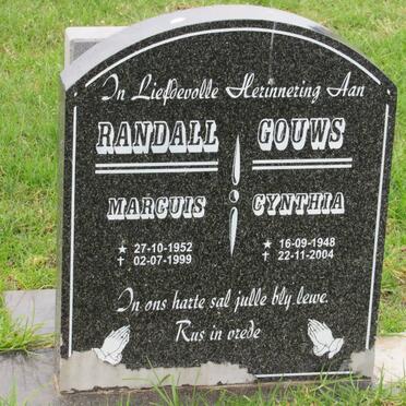 RANDALL Marcuis 1952-1999 :: GOUWS Cynthia 1948-2004