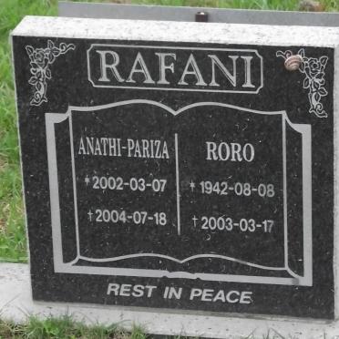 RAFANI Anathi-Pariza 2002-2004 :: RAFANI Roro 1942-2003