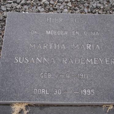 RADEMEYER Martha Maria Susanna 1917-1995