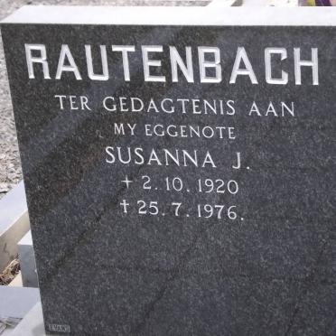 RAUTENBACH Susanna J. 1920-1976