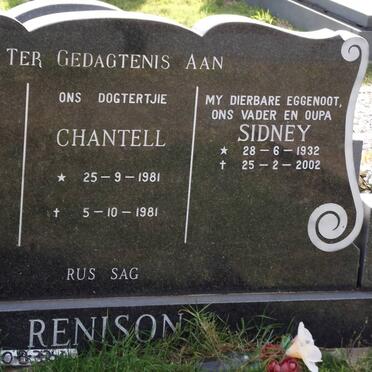RENISON Chantell 1981-1981 :: RENISON Sidney 1932-2002