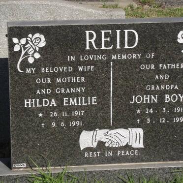 REID John Boyd 1916-1996 &amp; Hilda Emilie 1917-1991