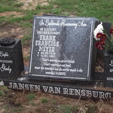 RENSBURG Frank Francios Meyer, jansen van 1938-2003