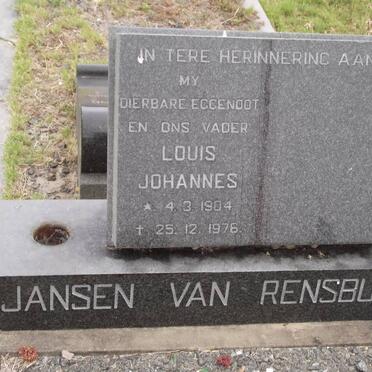 RENSBURG Louis Johannes, jansen van 1904-1976