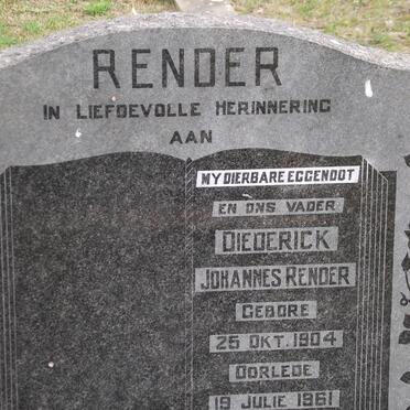 RENDER Diederick Johannes 1904-1961