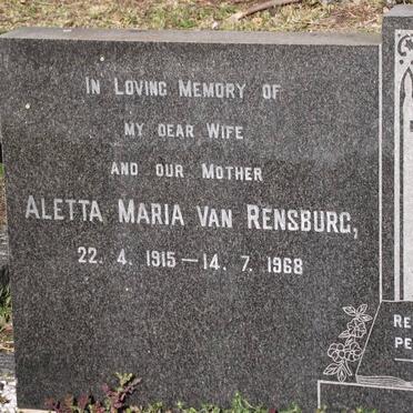 RENSBURG Aletta Maria, van 1915-1968