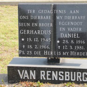 RENSBURG Gerhardus, van 1945-1966 :: RENSBURG Daniel, van 1916-1981