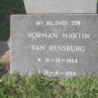 RENSBURG Norman Martin, van 1924-1994