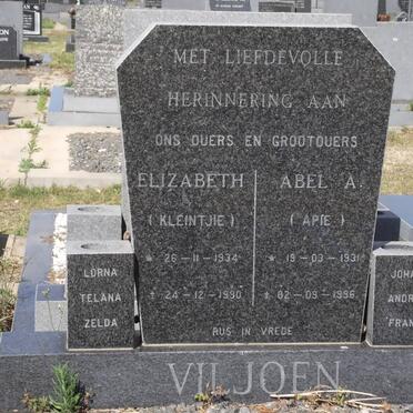 RENSBURG Elizabeth formerly VILJOEN 1934-1990 :: VILJOEN Abel A. 1931-1996