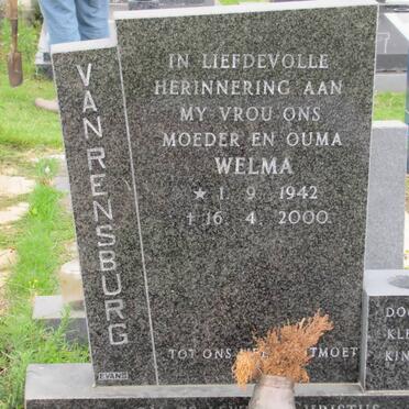 RENSBURG Welma, van 1942-2000