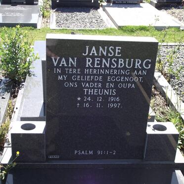 RENSBURG Theunis, janse van 1916-1997