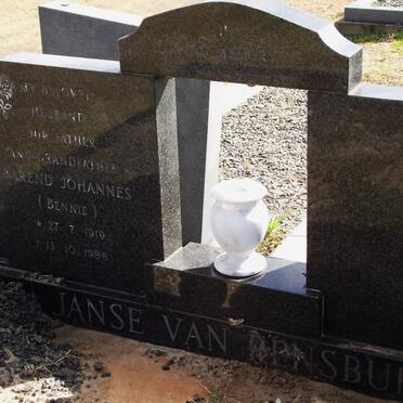 RENSBURG Barend Johannes, janse van 1919-1988