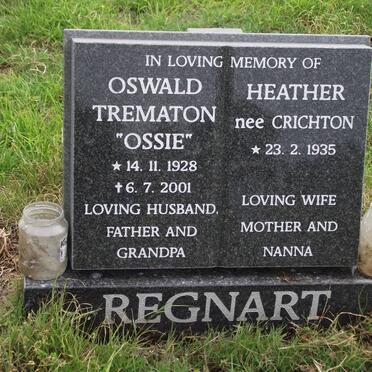 REGNART Oswald Trematon 1928-2001 &amp; Heather CRICHTON 1935-2011