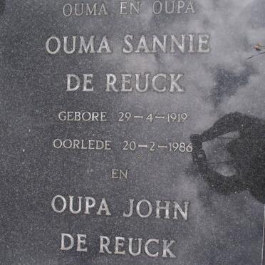 REUCK Sannie, de 1919-1986 &amp; John 1925-1998