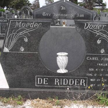 RIDDER Carel Johannes, de 1933-1985