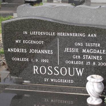 ROSSOUW Andries Johannes 1913-1992 &amp; Jessie Magdalena STAINES 1912-2004
