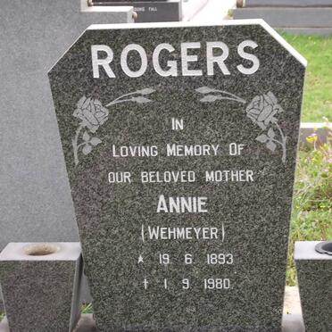 ROGERS Annie nee WEHMEYER 1893-1980
