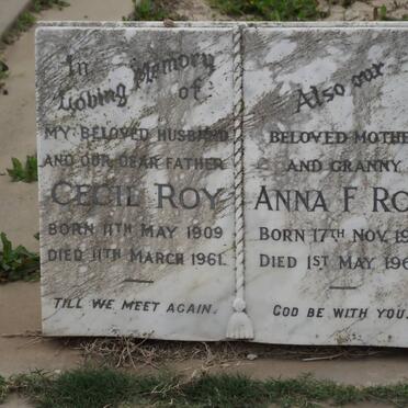 ROY Cecil 1909-1961 &amp; Anna F. 1913-1968