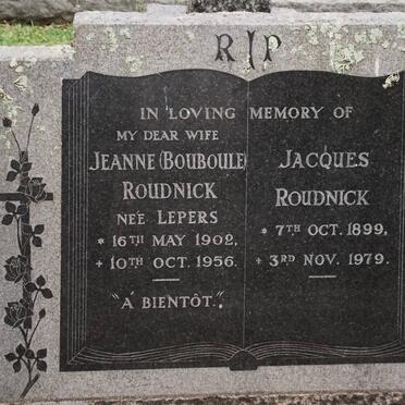 ROUDNICK Jacques 1899-1979 &amp; Jeanne LEPERS 1902-1956