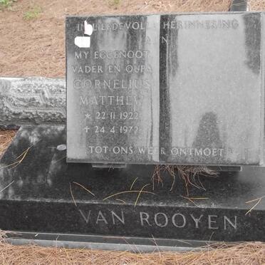 ROOYEN Cornelius Matthew, van 1922-1972