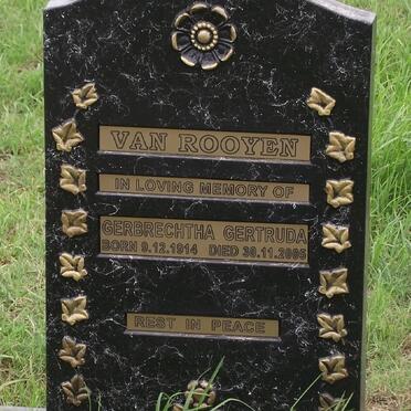 ROOYEN Gerbrechtha Gertrude, van 1914-2005