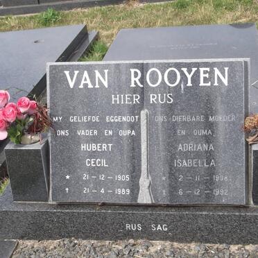 ROOYEN Hubert Cecil, van 1905-1989 &amp; Adriana Isabella 1908-1992