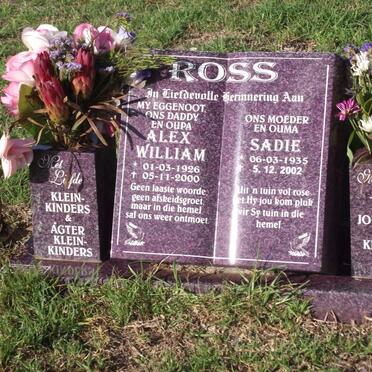 ROSS Alex William 1926-2000 &amp; S.M. 1935-2002