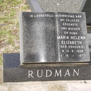 RUDMAN Maria Helena Elizabeth nee HOHOSKIE 1928-1977