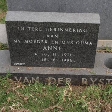 RYST Anna Jacoba Emmerentia, van der 1921-1998