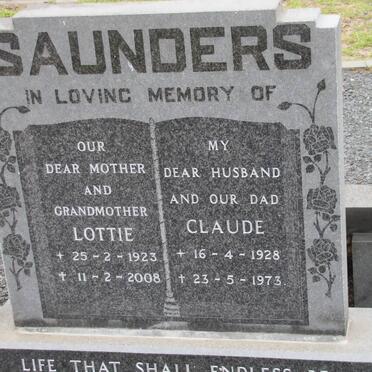 SAUNDERS Rachel C. 1923-2008 &amp; Claude Hector 1928-1973